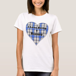 Camiseta Adoro ser um Coração Xadrez de Hannay Clan Tarta