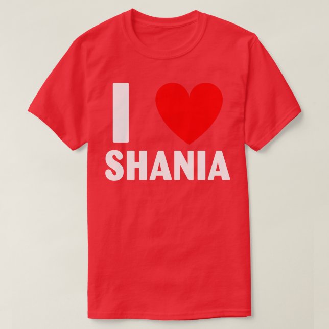 Camiseta Adoro Shania Heart First Name Shania (Frente do Design)