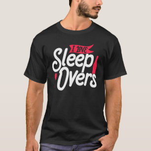 Camiseta Adoro Sleepovers Team Overnight Party Slepover C