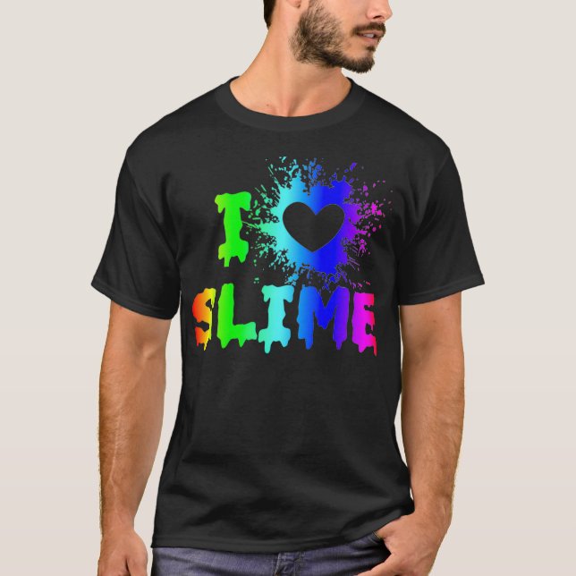 Camiseta Adoro Slime Engraçado Arco-Íris Brilhante Artesana (Frente)