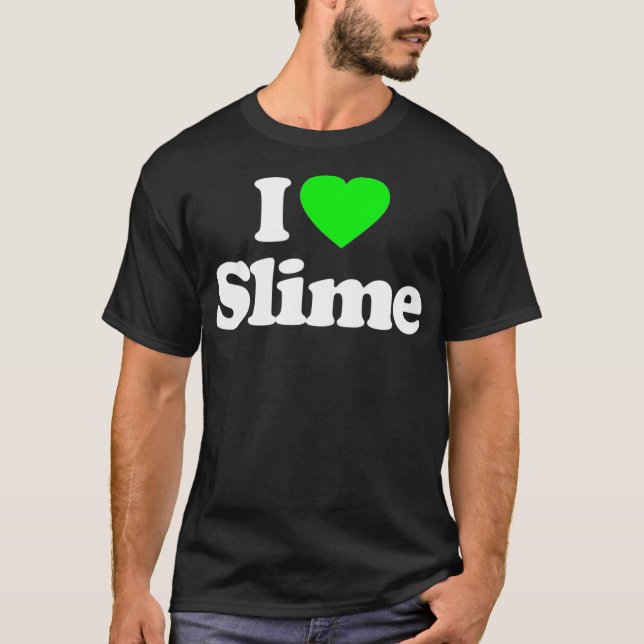Camiseta Adoro Slime Heart Souvenir Engraçado  (Frente)