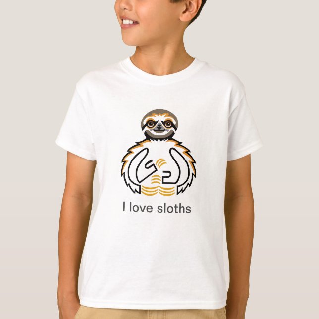 Camiseta Adoro SLOTHS - Imagem animal ameaçada (Frente)