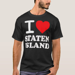 Camiseta Adoro Staten Island Red Heart Meme Engraçado Pull