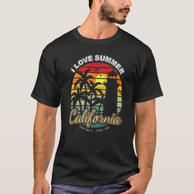 Camiseta Adoro Summer California Retro Sunset Lighthouse P (Frente)
