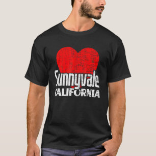 Camiseta Adoro Sunnyvale California Retro Big Heart Vacati
