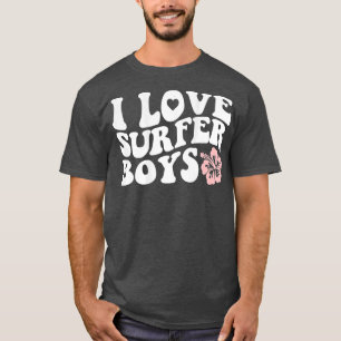 Camiseta Adoro Surfer Boys Hibiscus Hawaii Flower Retro
