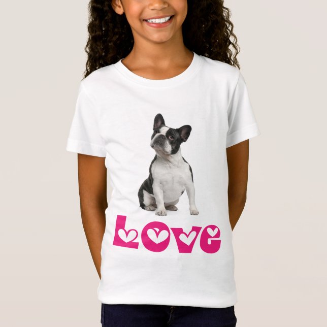 Camiseta Adoro T-Shirt De Cachorro De Cachorro Francês (Frente)