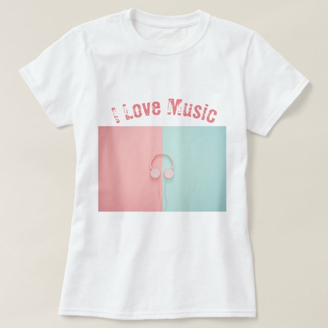 Camiseta Adoro T-Shirt Música (Frente do Design)