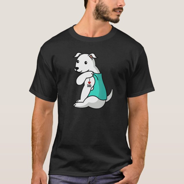 Camiseta Adoro Tatuagem Pai Cachorro Branco Pai (Frente)