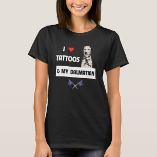 Camiseta Adoro Tatuagens e Meu Cachorro Dalmático Tatuado M