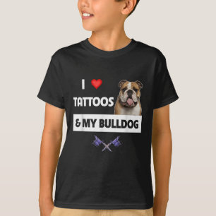 Camiseta Adoro Tatuagens E O Meu Cachorro Inglês Tatuado