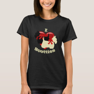 Camiseta Adoro Terriers Escoceses, Pretos e Quadrados
