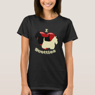 Camiseta Adoro Terriers Escoceses, Pretos e Quadrados