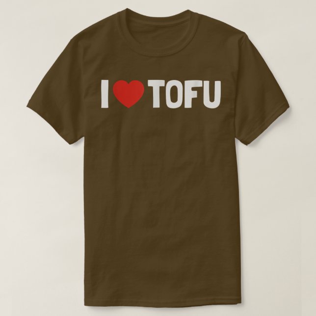 Camiseta Adoro Tofu Funny Heart Vegan Vegetarian Valentin (Frente do Design)