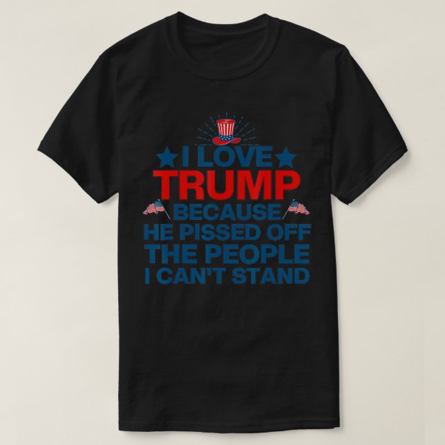 Camiseta Adoro Trump Porque Ele Piscou As Pessoas, Eu... (Frente do Design)