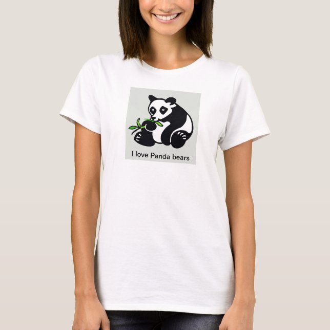 Camiseta Adoro Ursos de Panda - Vida Selvagem - Imagem anim (Frente)