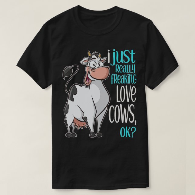 Camiseta Adoro Vacas Engraçadas Presente para Crianças Adul (Frente do Design)