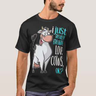Camiseta Adoro Vacas Engraçadas Presente para Crianças Adul