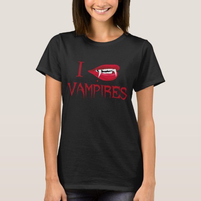 Camiseta Adoro vampiros femininos (Frente)