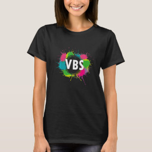 Camiseta Adoro Vbs Crew Vacing Bíblia Paint Splatt