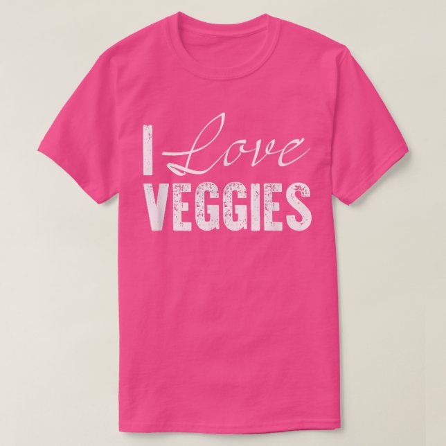 Camiseta Adoro vegetais Legal vegetarianos vegetarianos (Frente do Design)