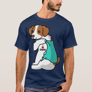 Camiseta Adoro vovó Tattoo Brittany Spaniel Dog 