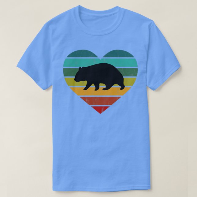 Camiseta Adoro Wombatt Heart Wilderness Fora da Tasmânia (Frente do Design)