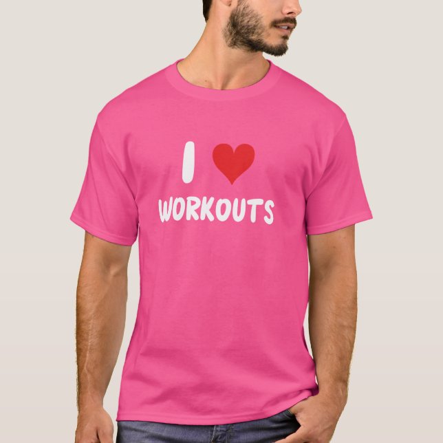 Camiseta Adoro Workouts - Saúde da Malhação de Gym Pondera  (Frente)