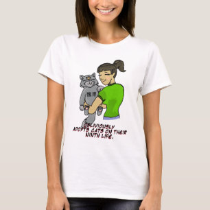 Camiseta Adota Obliviously gatos em sua nona vida