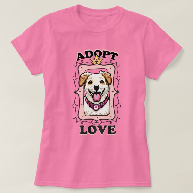 Camiseta Adotar Amor (Adotar Cão) (Frente do Design)