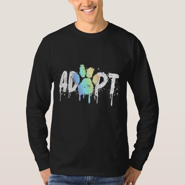Camiseta Adotar Cães Cães Salvamento Animal 1 (Frente)