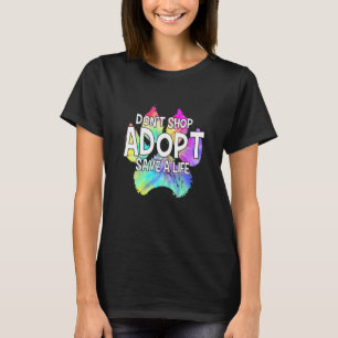 Camiseta Adotar Dom Comprar Cães de Salvamento Cat Engraçad
