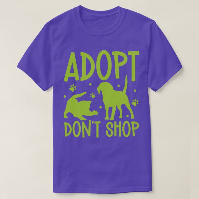 Camiseta Adotar e não comprar um trabalhador de abrigo para (Frente do Design)
