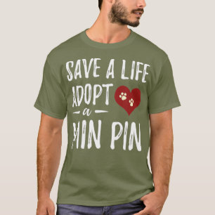 Camiseta Adotar Min Pin Rescut Miniature Pinscher Dog Mãe