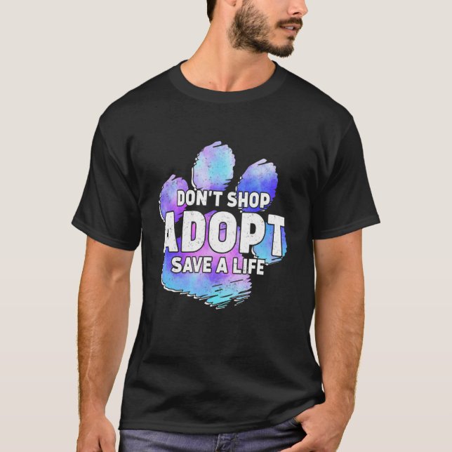 Camiseta Adotar Não Comprar Animais Emergentes (Frente)