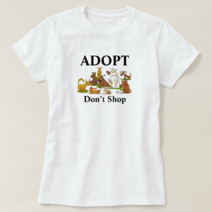 Camiseta Adotar Não Comprar Camisa-T de Cães de Emergênc