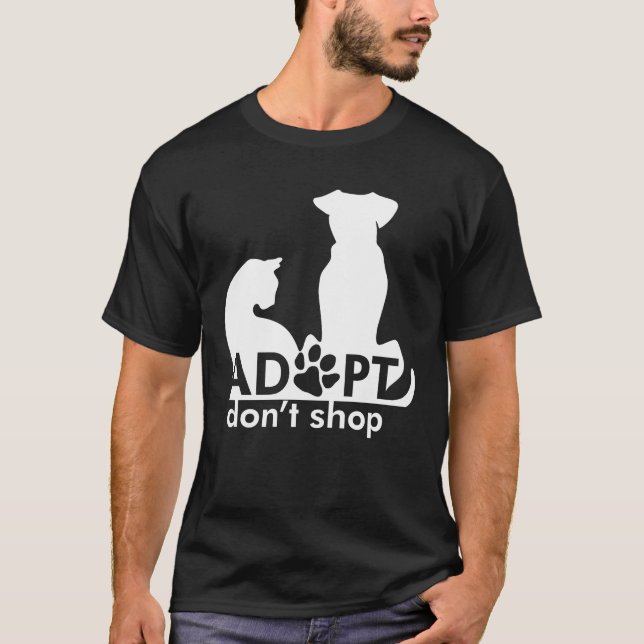 Camiseta Adotar Não Comprar Gato Branco (Frente)