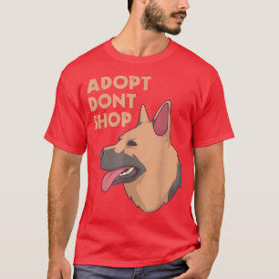 Camiseta Adotar Não Comprar German shepherd de Cachorro