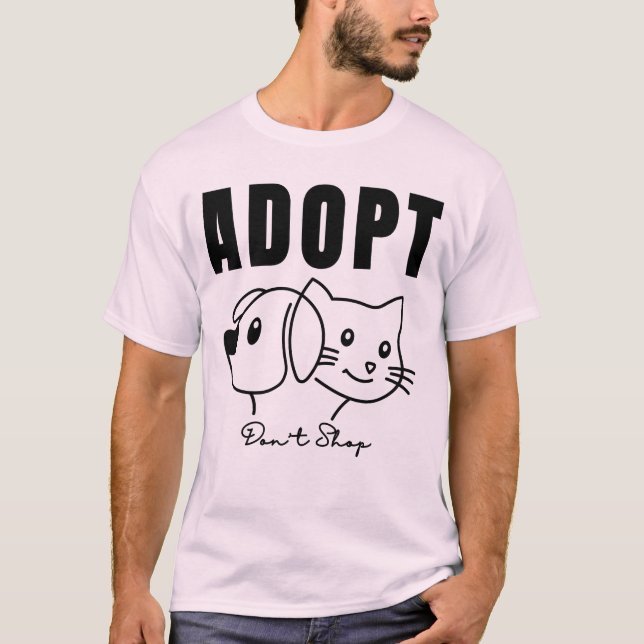 Camiseta Adotar Não Comprar - Proteção dos Animais e Adoção (Frente)