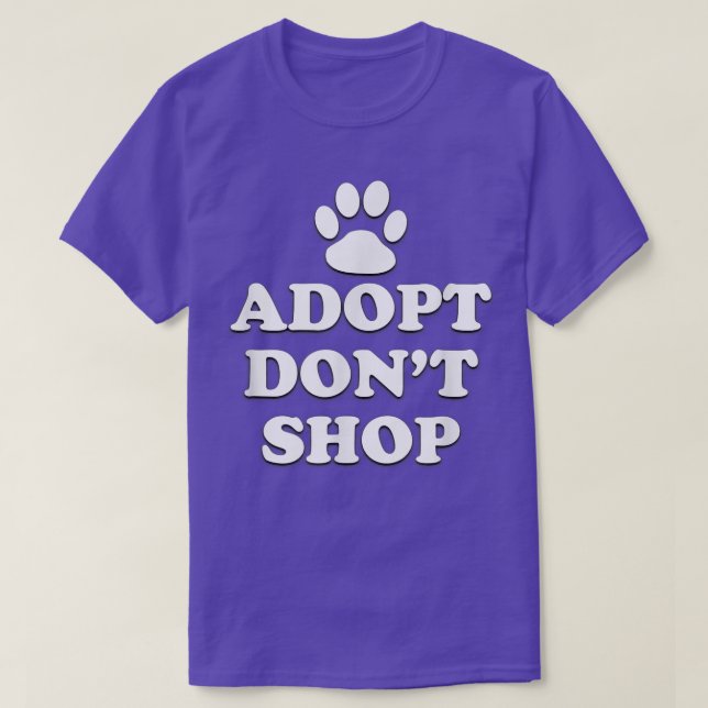 Camiseta Adotar Não Comprar Salvamento de Direitos dos Anim (Frente do Design)