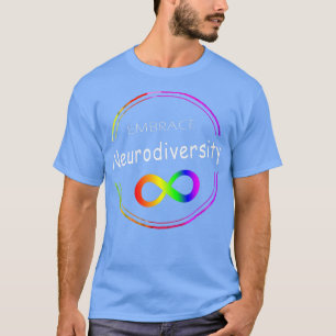 Camiseta Adotar Neurodiversidade Autismo ASD ADHD Rainbow I