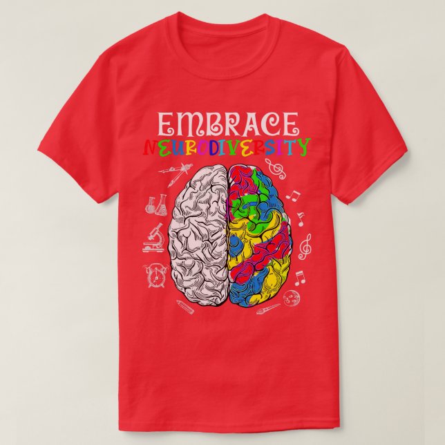 Camiseta Adotar Neurodiversidade Sensibilização para o Auti (Frente do Design)