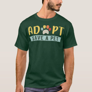 Camiseta Adotar salvar um gato e um salvamento de cães