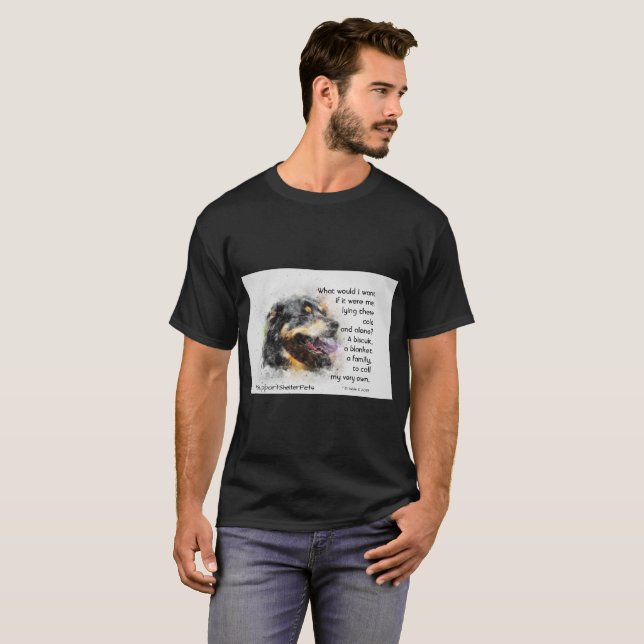 Camiseta Adotar Um Abrigo - Cão De Montanha Bernês (Frente Completa)