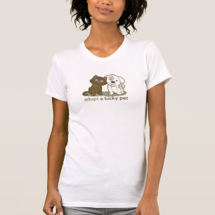 Camiseta adotar um animal de estimação sortudo