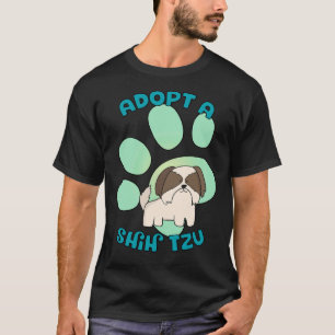 Camiseta Adotar Um Cão De Salvamento De Cuta Shih Tzu