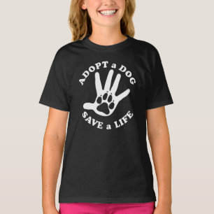 Camiseta Adotar um cão salvar uma vida - Design para amante
