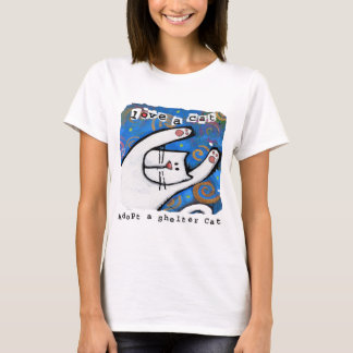 Camiseta Adotar um Gato de Abrigo, Amar um Gato