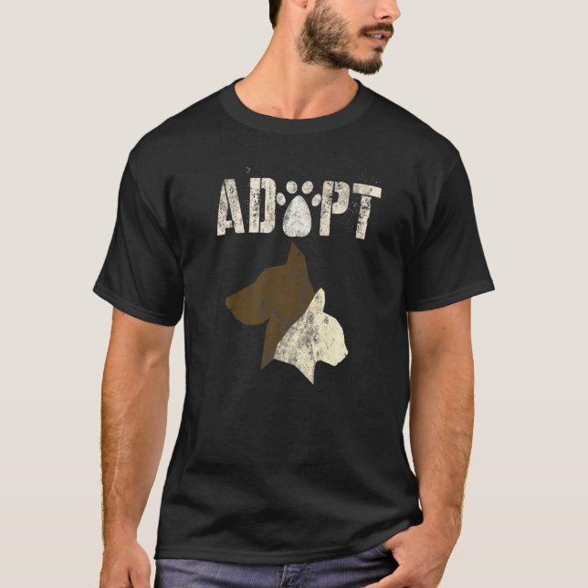 Camiseta Adotar Vintage Animal Rescuter Cats Adoção (Frente)