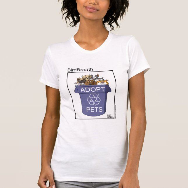 Camiseta Adote animais de estimação do reciclado (Frente)
